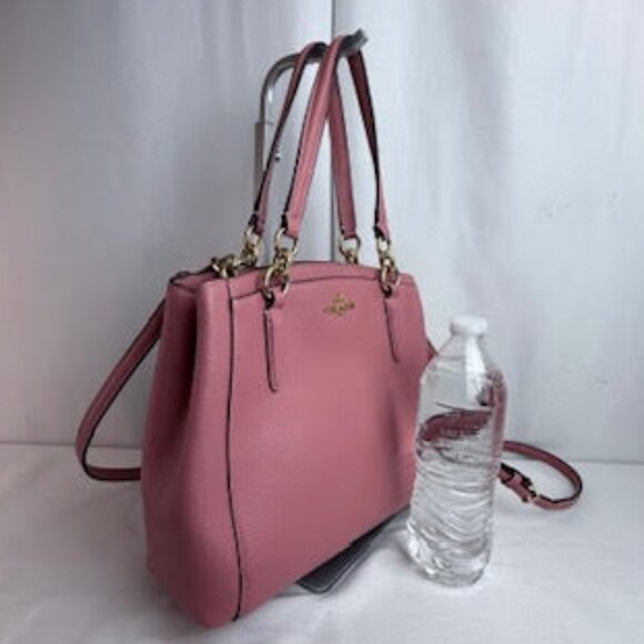 Coach AUTHENTICATED Mini City Tote Satchel Pink Pebbled Leather Gold Hardware - Picture 5 of 16